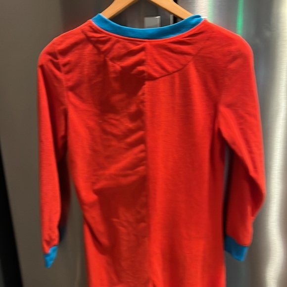 Wonder Woman RED fleece one piece body suit zip up Onesie PJS footed costume Lg - Picture 5 of 16